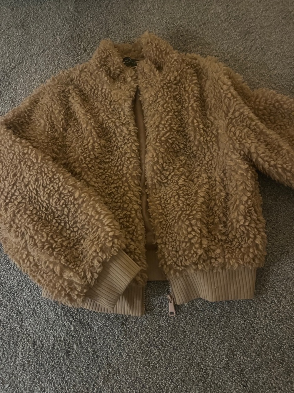 Love Tree Teddy Sherpa Jacket - Camel Brown